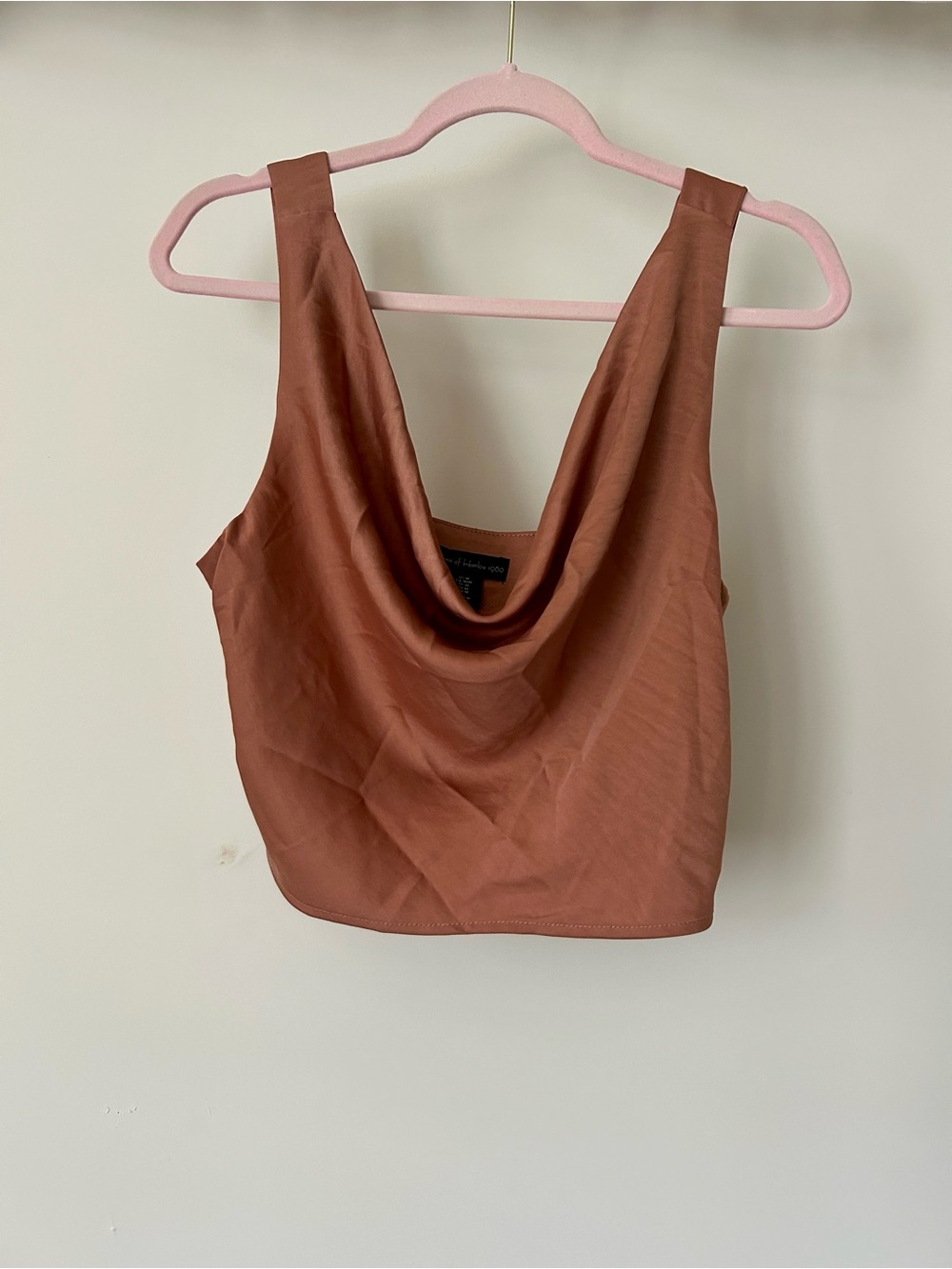 House of Harlow 1960 Draped Cowl Tank in Rust Brown